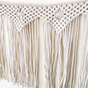 Macrame tan tapestry wall garland hanging